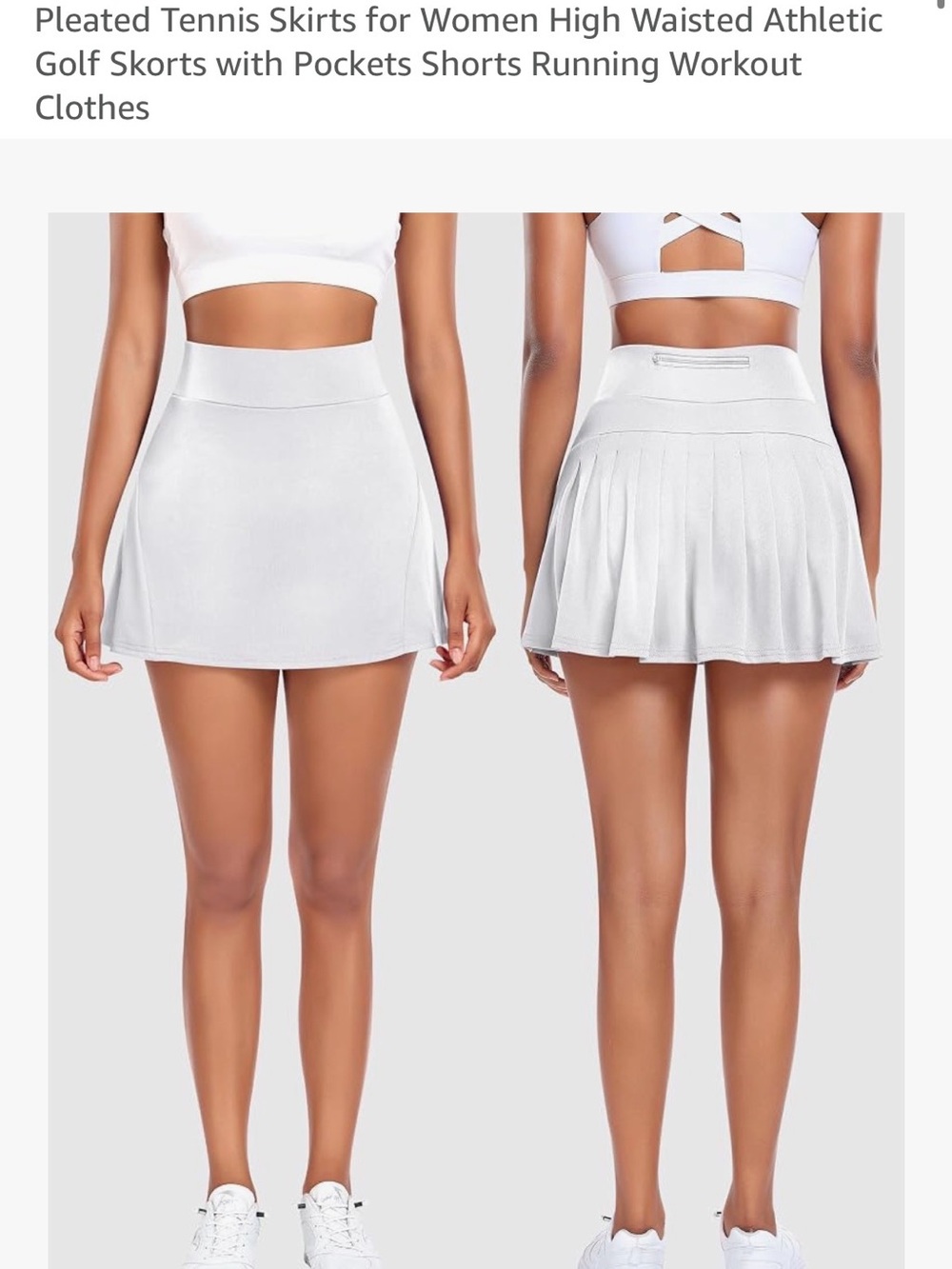 Women’s White XXS Tennis Golf Skirt